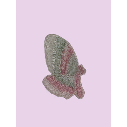 Embroidered Butterfly Applique Pink & Green Set Of 20 1-Inch Decorative Sew-On Patches For Crafts & DIY Projects