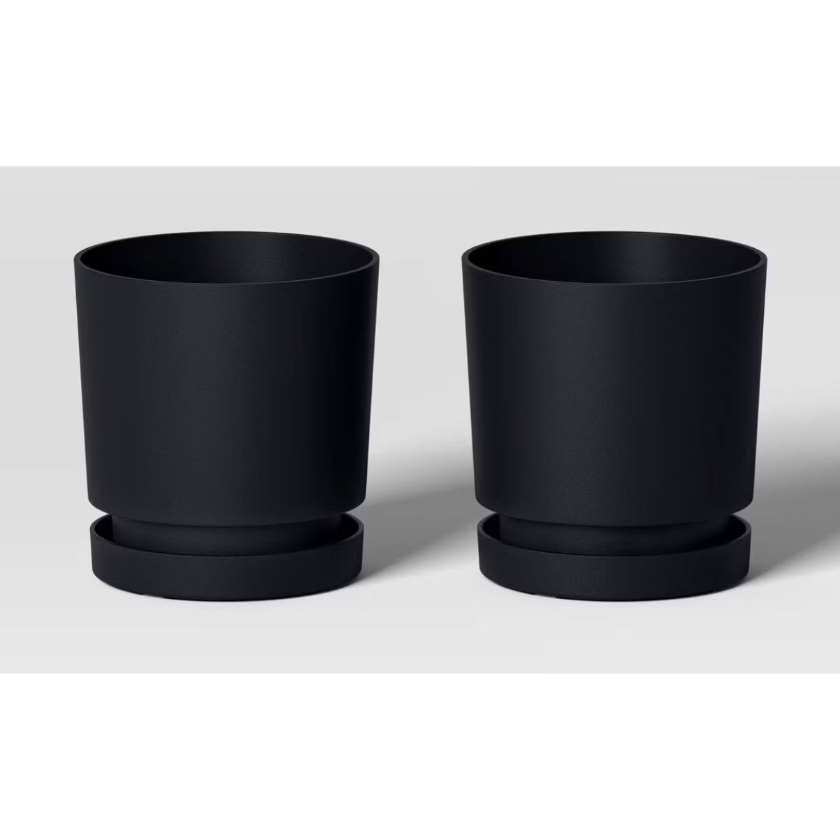 Set Of 4 Room Essentials 4-Inch Plastic Planter Pots In Black & White For Indoor/Outdoor Use