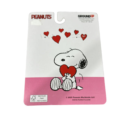 Peanuts Snoopy Women's Slippers Cupid Embroidery Cozy Fleece Red & White S/M