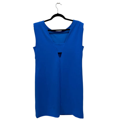Donna Morgan Sleeveless Blue Shift Dress With V-Back Size 10