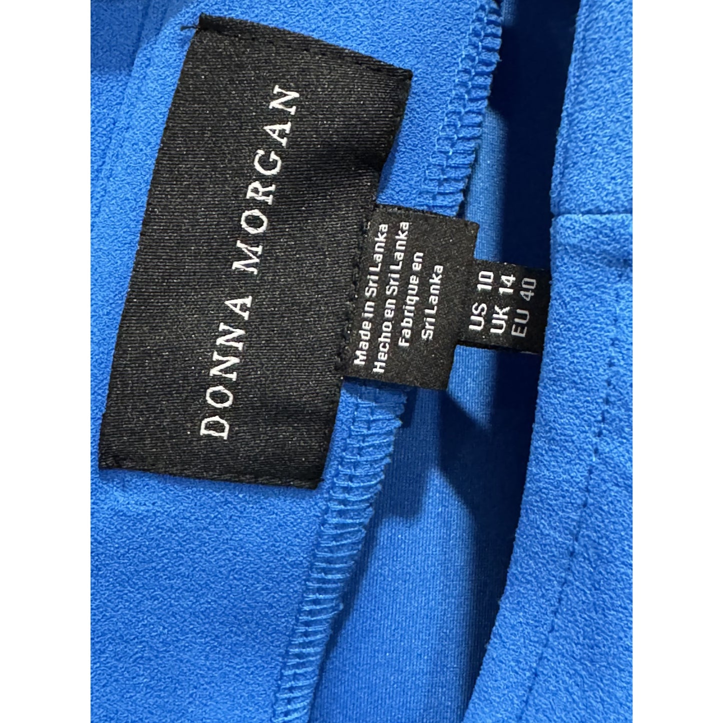 Donna Morgan Sleeveless Blue Shift Dress With V-Back Size 10