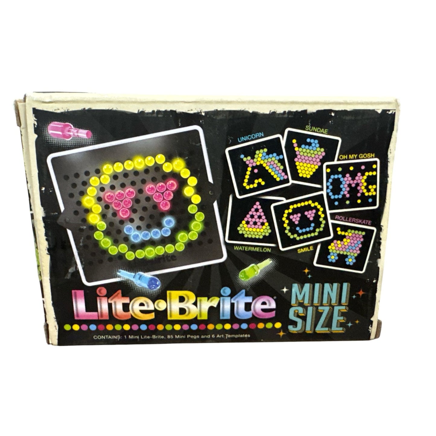 Lite-Brite Mini Size Retro Toy With Pegs & Templates 92 Pieces Ages 4+