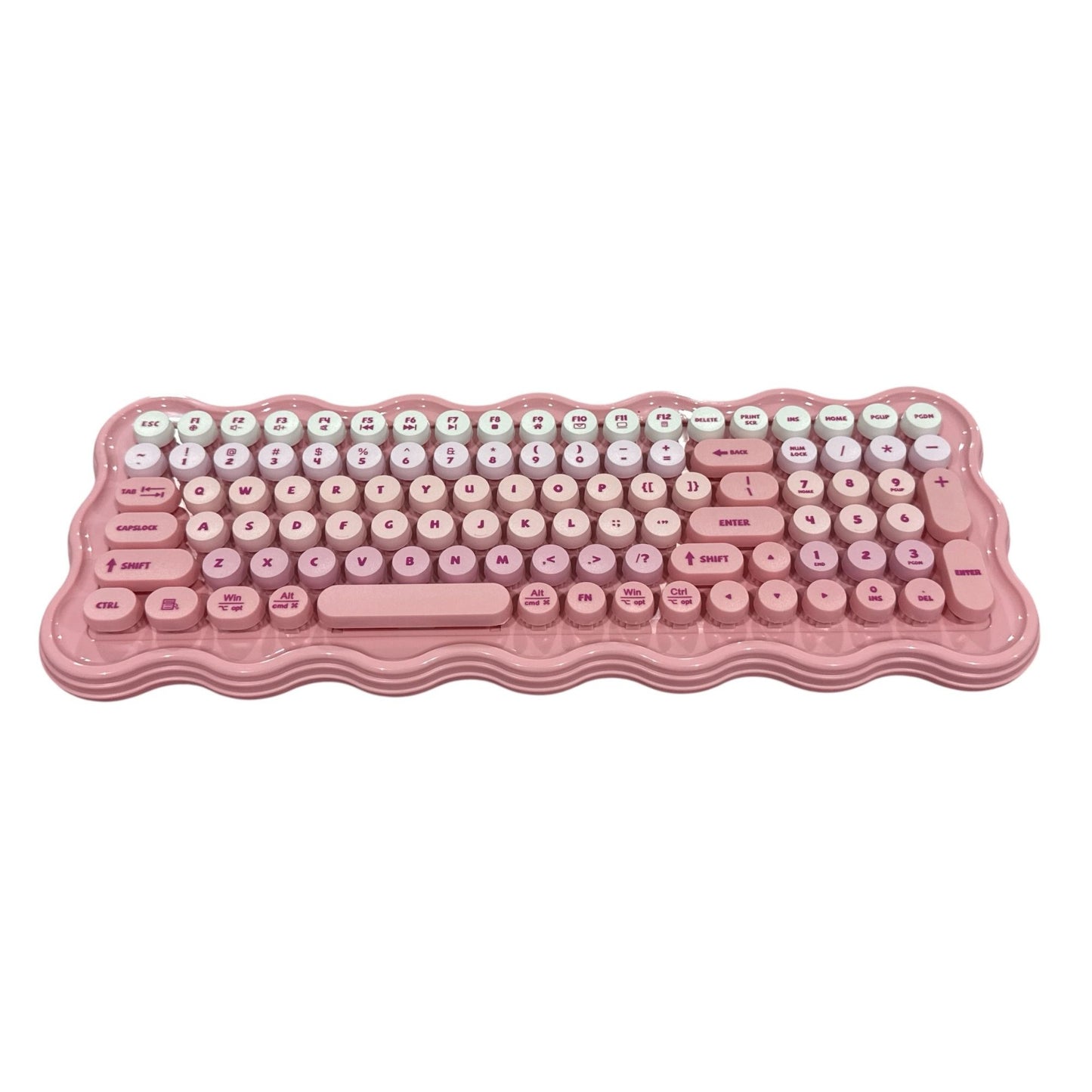Pink Bundle Desk Essentials: Wireless Keyboard, Strawberry Mouse,  Heart Mouse Pad, Charging Cable & Magnetic Cord Bands