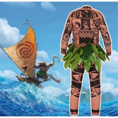 Maui Tattoo T-Shirt/Pants Halloween Cosplay Costume Adult Men XXL