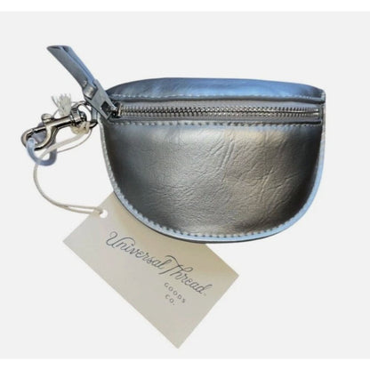 Universal Thread Small Silver Coin Pouch With Zipper & Keychain Clip - Set Of 2