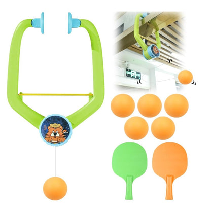Children's Hanging Table Tennis Trainer With Adjustable Rope, 2 Paddles, 6 Balls, Easy Installation For Coordination Training