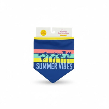 Reversible Cooling Pet Bandana Summer Vibes Design One Size By Sun Squad