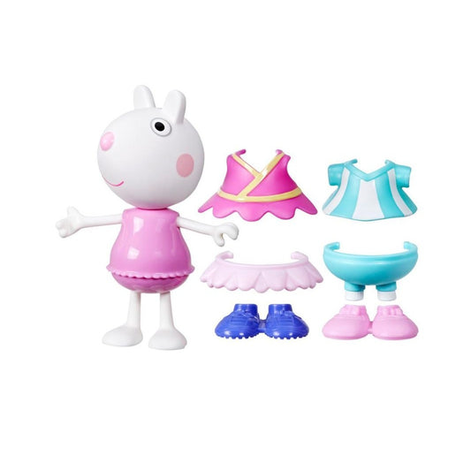 Peppa Pig Suzy Sheep Dress-Up Figure 7-Piece Set Easy-On Outfits Ages 3+ Hasbro