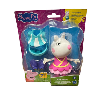 Peppa Pig Suzy Sheep Dress-Up Figure 7-Piece Set Easy-On Outfits Ages 3+ Hasbro