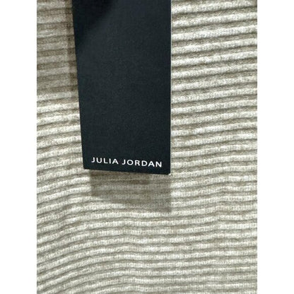 Julia Jordan Beige Puff Sleeve Knit Shift Dress Size 10 Rayon Blend Women's Casual Style