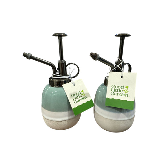 Ceramic & Metal Plant Mister Set With Green & White Gradient Design By Good Little Garden