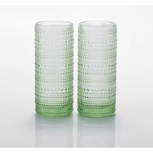 Fortessa Jupiter Collins/Highball Glasses Set Of 2 10.8oz Dishwasher Safe Green