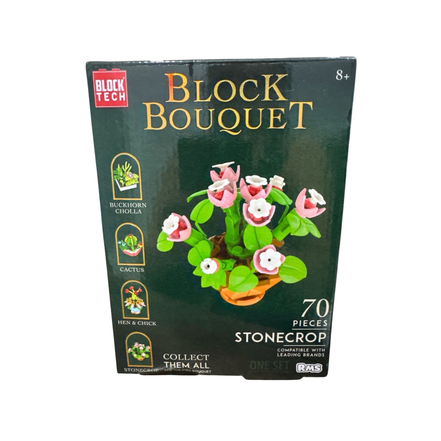Block Tech Block Bouquet 70-Piece Stonecrop Building Set For Ages 8+ Compatible With Leading Brands