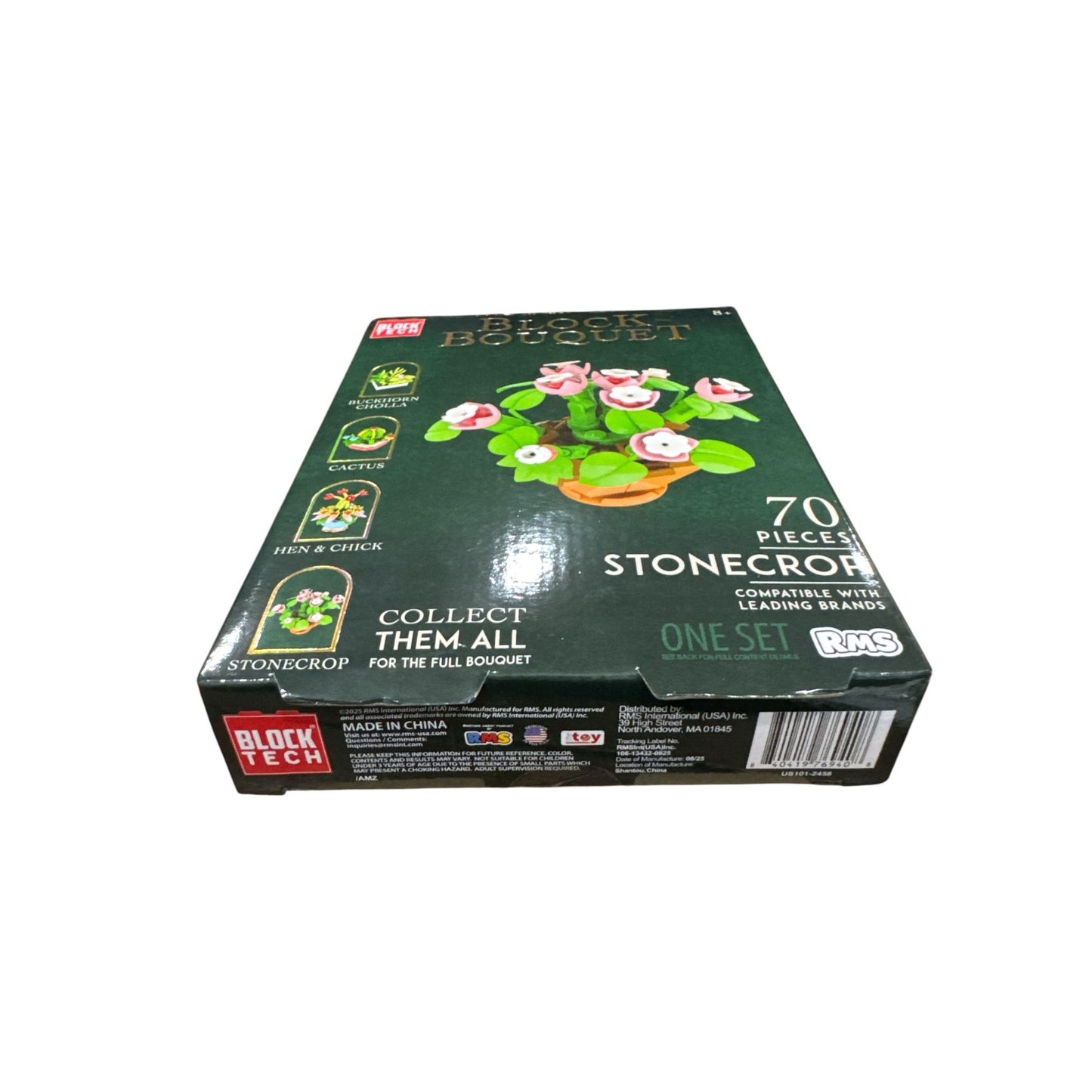Block Tech Block Bouquet 70-Piece Stonecrop Building Set For Ages 8+ Compatible With Leading Brands
