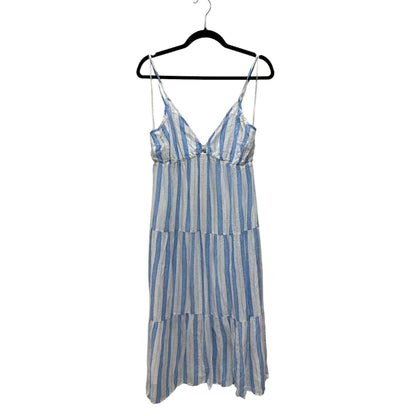 Rails Avril Gibson Stripe Maxi Dress In Eco-Friendly Fabric, Blue & White, Size Small, Sustainable Striped Style