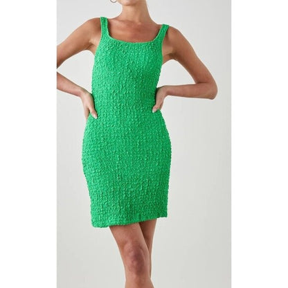 Rails Julie Clover Green Textured Sleeveless Mini Dress Size M