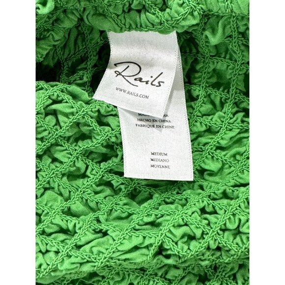 Rails Julie Clover Green Textured Sleeveless Mini Dress Size M
