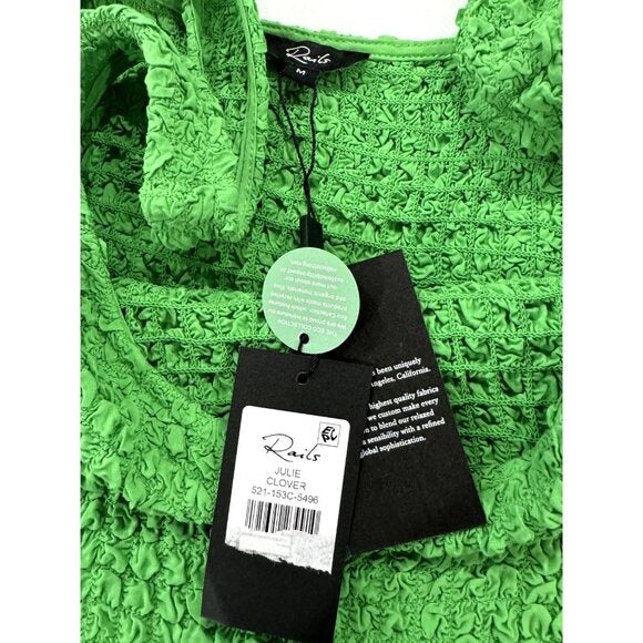 Rails Julie Clover Green Textured Sleeveless Mini Dress Size M