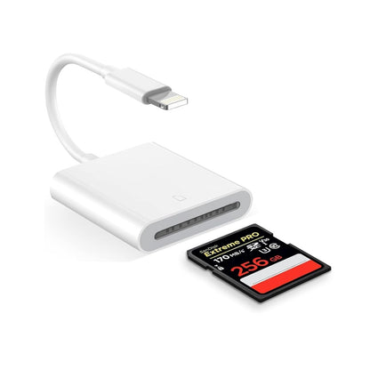 Lightning To SD Card Reader For iPhone/iPad - Plug & Play High-Speed Transfer Compatible With SD/SDHC/SDXC Memory Cards