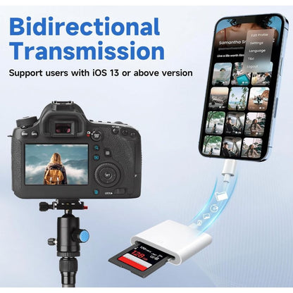 Lightning To SD Card Reader For iPhone/iPad - Plug & Play High-Speed Transfer Compatible With SD/SDHC/SDXC Memory Cards