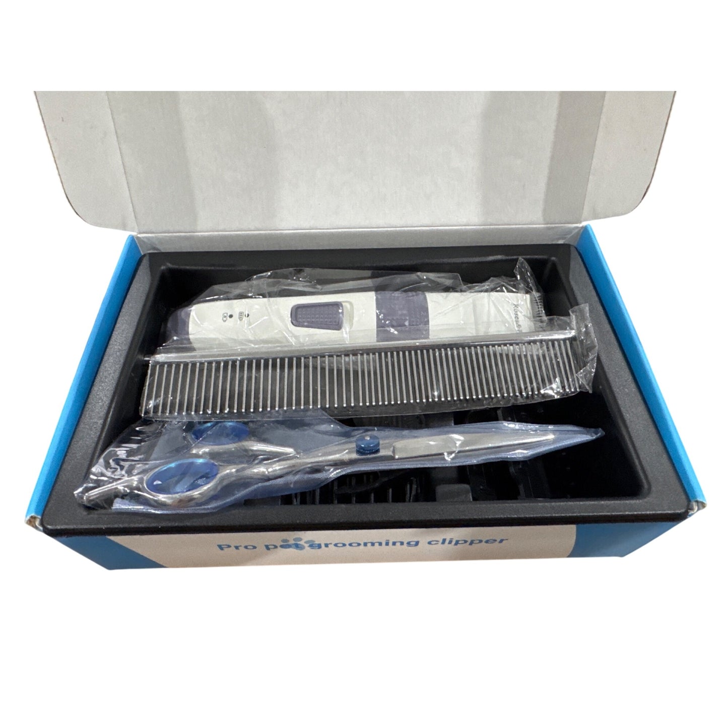 Pro Pet Grooming Clipper Kit For Dogs & Cats Cordless & Quiet Includes Scissors, Comb & Attachments