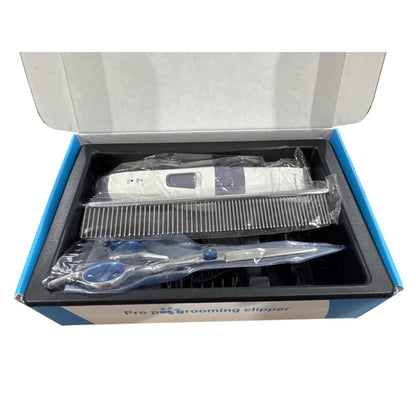 Pro Pet Grooming Clipper Kit For Dogs & Cats Cordless & Quiet Includes Scissors, Comb & Attachments