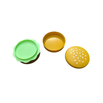 Set of 4 Burger-Shaped Novelty Bento Box Food-Safe Hand Wash Only Microwave Safe Without Lid Dry Food Storage Fun Lunch Container