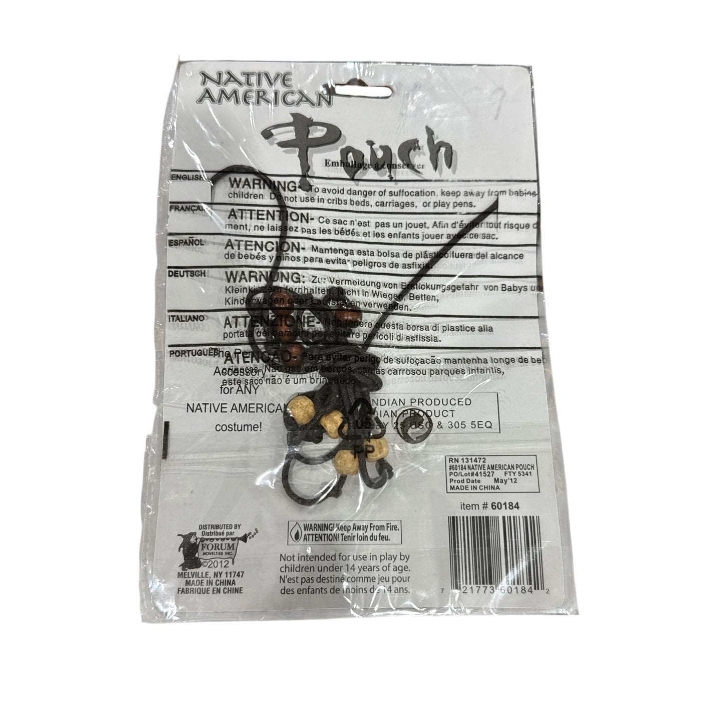 Native American Style Pouch & Choker Costume Accessories Set For Ages 14+