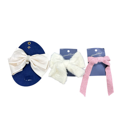 Set Of 3 Women's Hair Clips With Bows - Off-White & Pink Universal Thread