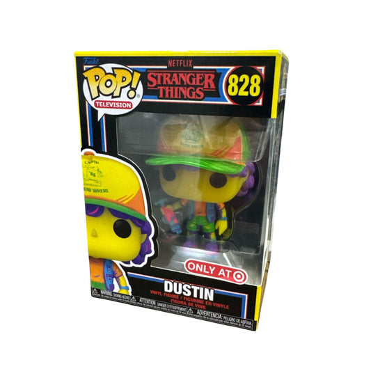 Funko Pop Television Stranger Things Dustin Vinyl Figure #828 Exclusive WITH PROTECTOR