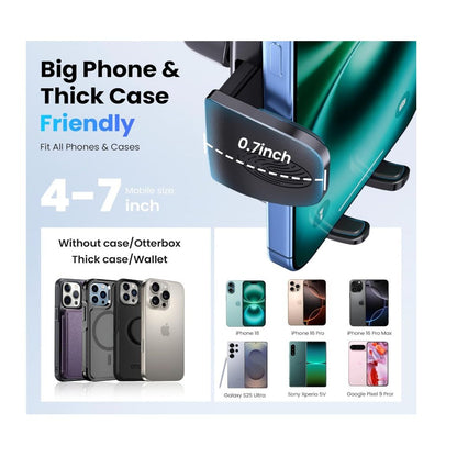 Car Phone Holder Mount With 360° Rotating Arm & Powerful Suction For Dashboard & Air Vent Compatible With 4"-7" Phones