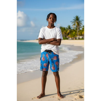 Rip Curl Boys Pineapple Print Blue Boardshorts Size 16 NEW