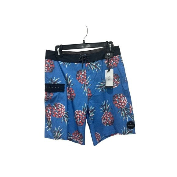 Rip Curl Boys Pineapple Print Blue Boardshorts Size 16 NEW