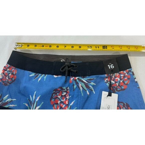 Rip Curl Boys Pineapple Print Blue Boardshorts Size 16 NEW
