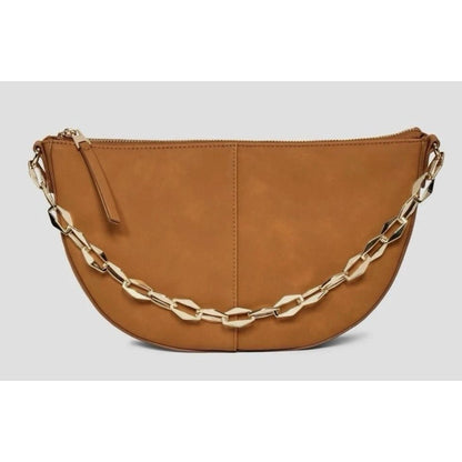 Universal Thread Brown Half-Moon Shoulder Bag With Chain Strap & Recycled Materials
