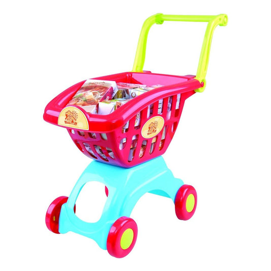 Playgo Kids Shopping Cart Toy With 18 Pieces For Imaginative Play