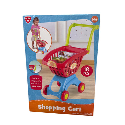 Playgo Kids Shopping Cart Toy With 18 Pieces For Imaginative Play