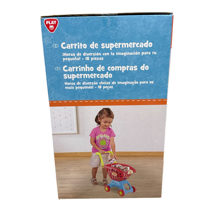 Playgo Kids Shopping Cart Toy With 18 Pieces For Imaginative Play