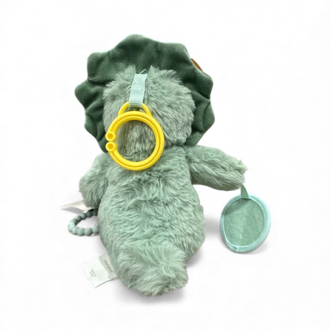 Cloud Island Interactive Green Triceratops Dinosaur Soft Plush Baby Toy