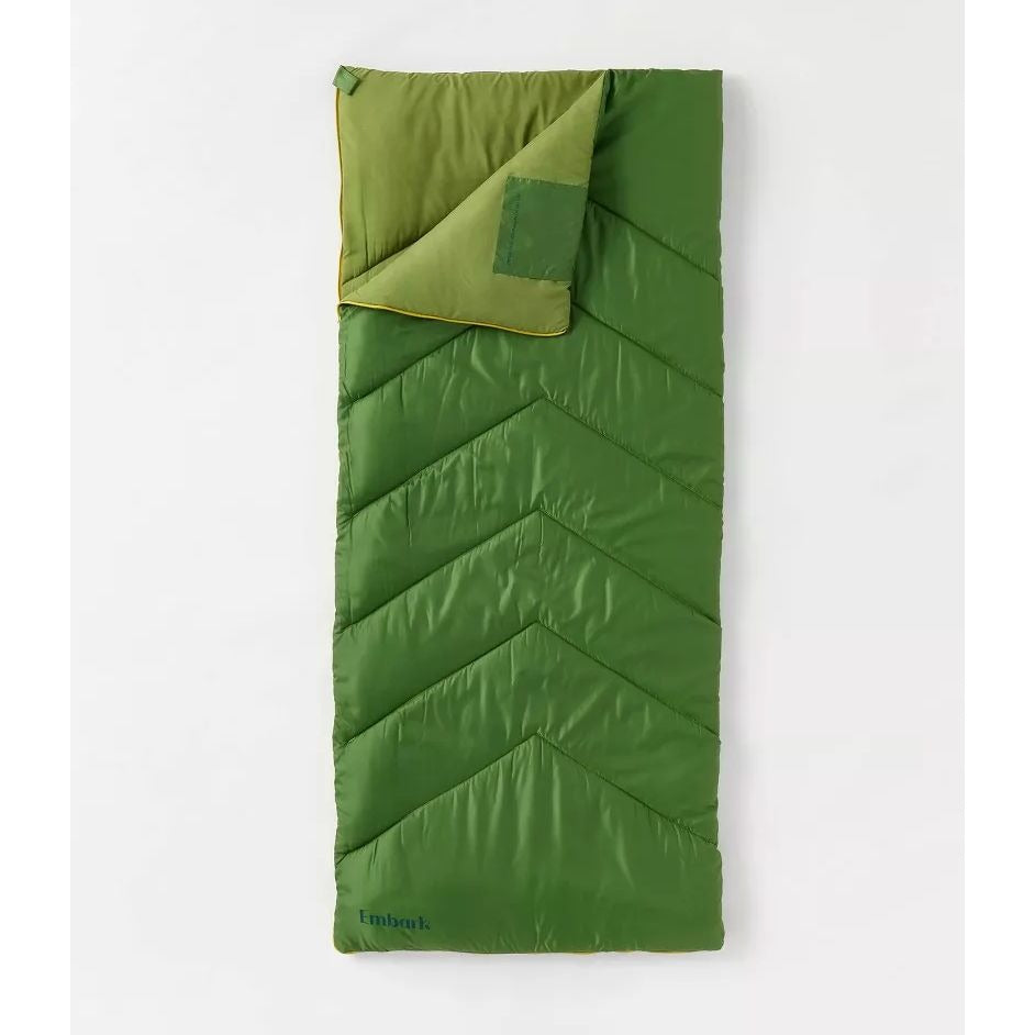 Embark 50°F Adult Sleeping Bag Travel-Friendly Lightweight Green Polyester 75"x33"