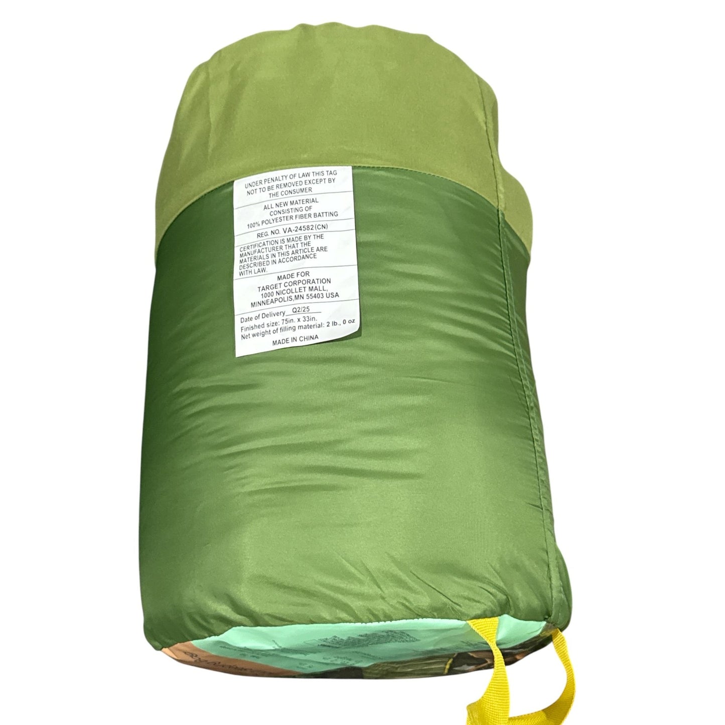 Embark 50°F Adult Sleeping Bag Travel-Friendly Lightweight Green Polyester 75"x33"