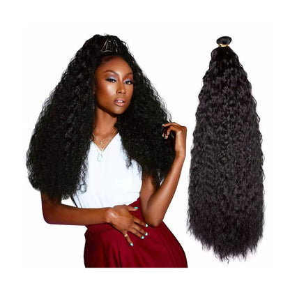 Darling Deep Wave Pony 20" Synthetic Hairpiece Color 1B Wrap Around Natural Luster Long-Lasting Protective Style