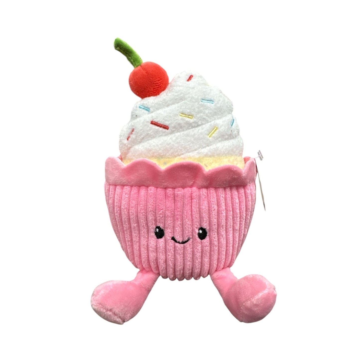 Plush Cupcake Toy With Cherry On Top By GiggleScope - Soft Pink & White Design For Ages 3+
