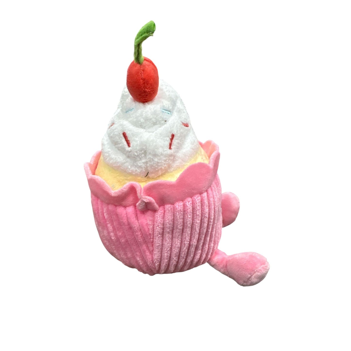 Plush Cupcake Toy With Cherry On Top By GiggleScope - Soft Pink & White Design For Ages 3+