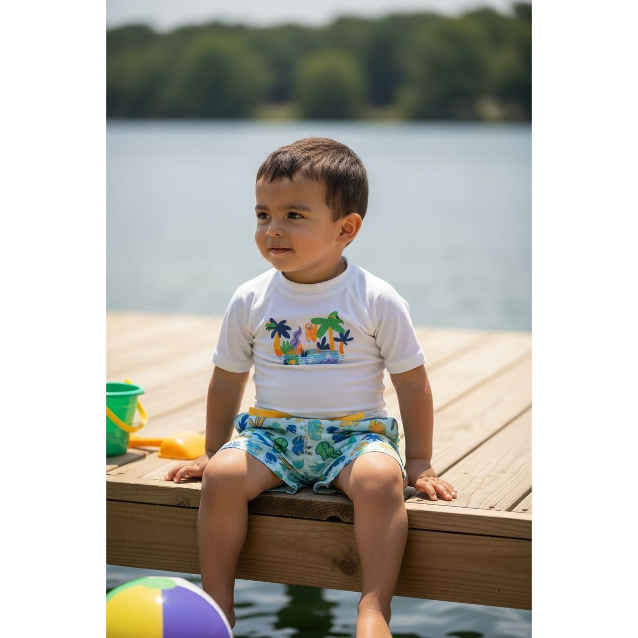 Tucker + Tate Baby Boys 2-Piece Swimwear Set With UPF 50+ Protection Tropical Print 9M