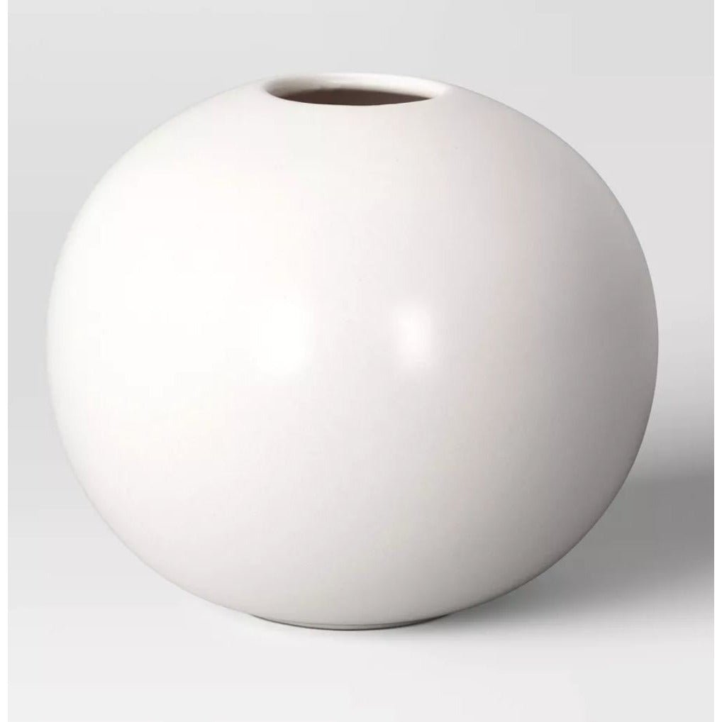 Room Essentials Round Terracotta Ceramic Decorative Vase 6" Round Modern Minimalist Design