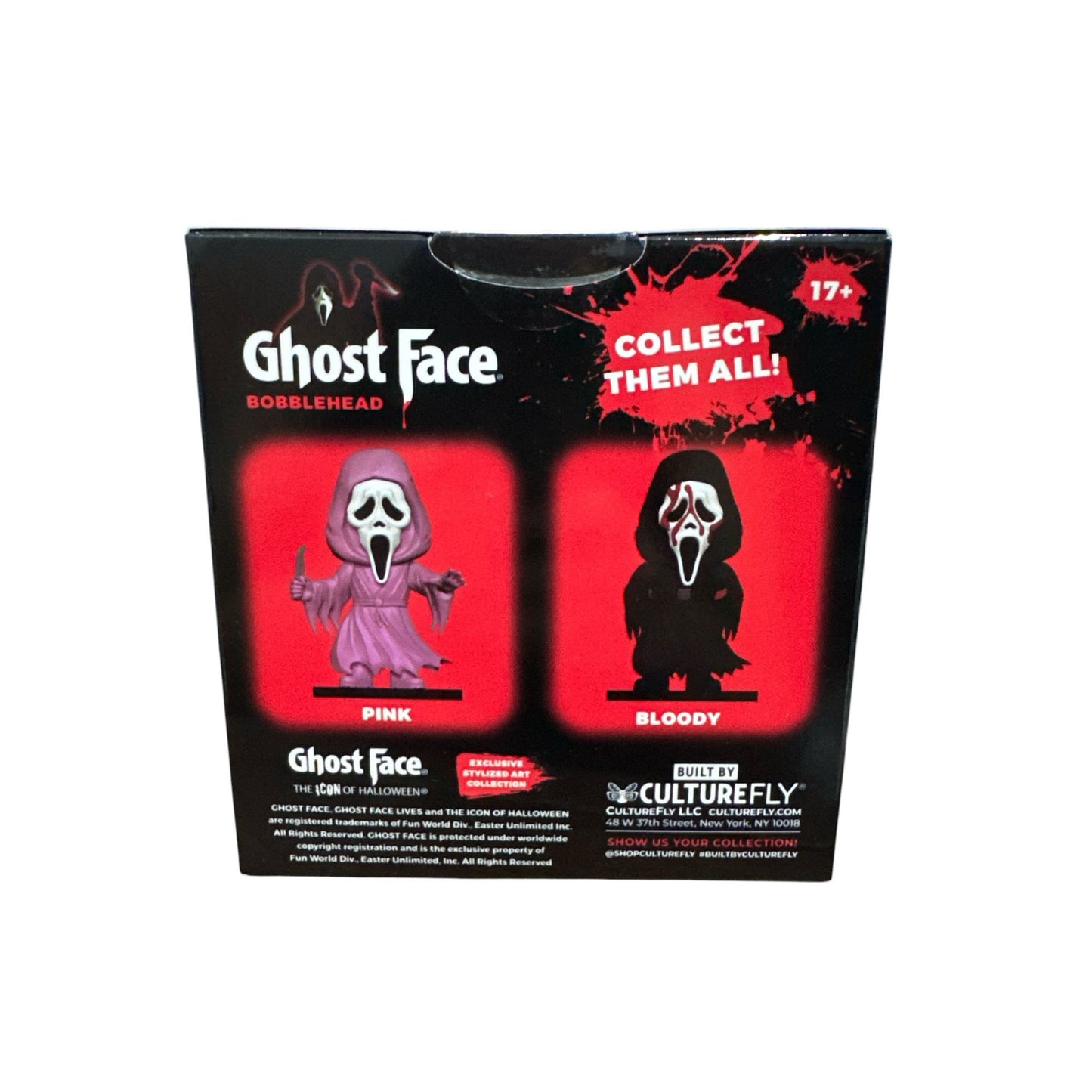 Ghost Face Pink Bobblehead By CultureFly Exclusive Stylized Art Collectible For Ages 17+