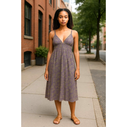 LUSH Women's Lavender Gingham Dress SMALL