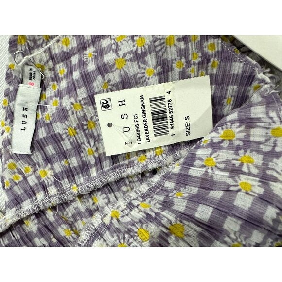 LUSH Women's Lavender Gingham Dress SMALL
