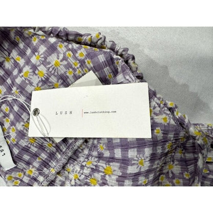 LUSH Women's Lavender Gingham Dress SMALL
